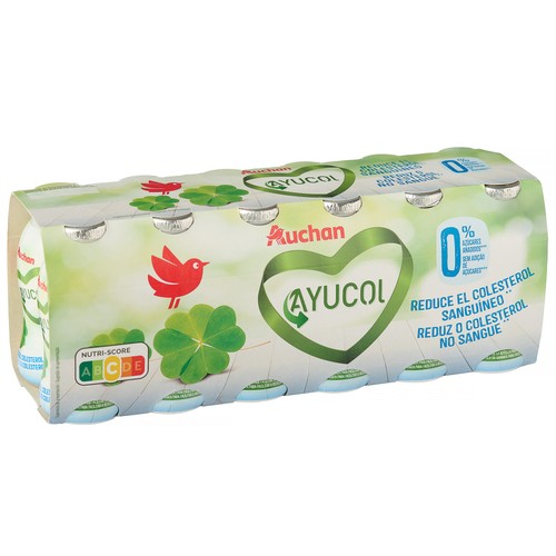 AUCHAN Ayucol natural, para ayudar a controlar el colesterol 12 x 100 g Producto Alcampo.