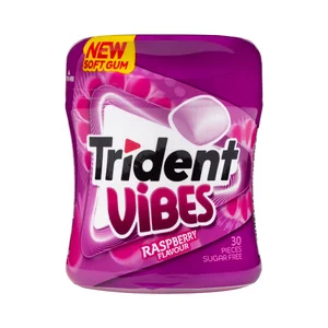 TRIDENT Chicle grajea sabor a frambuesa bote 30 uds 70 gr.