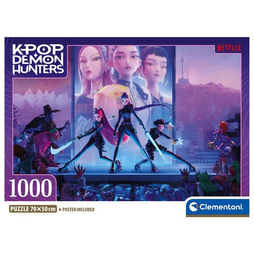 Puzzle 1000 piezas K-POP Demon Hunters, CLEMENTONI.