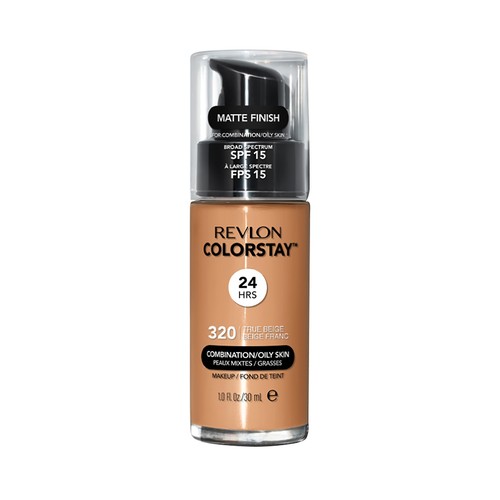 REVLON Colorstay Tono 320 True beige Base de maquillaje líquida y de larga duración, para pieles mixtas a grasas.