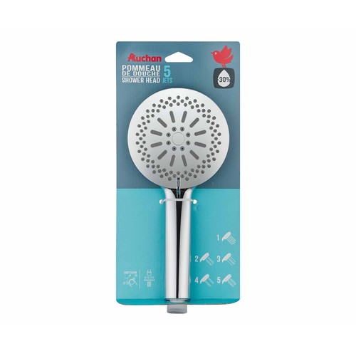 Alcachofa de ducha, 5 funciones, PRODUCTO ALCAMPO.