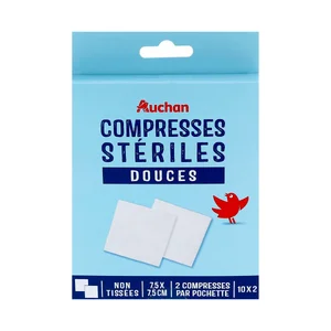 PRODUCTO ALCAMPO Compresas estériles suaves y no tejidas de 7.5 x 7.5 cm 20 uds.