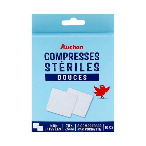 Compresas estériles ultra suaves de 7.5x7.5 cm PRODUCTO ALCAMPO 20 uds.