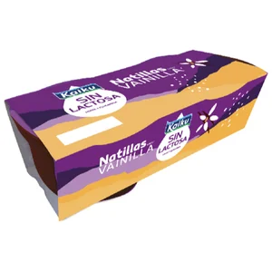 KAIKU Natillas con sabor a vainilla sin lactosa 2 x 125 g.