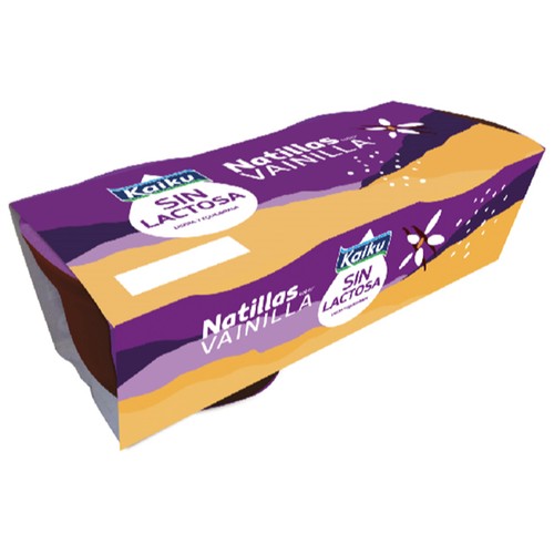 Natillas con sabor a vainilla sin lactosa KAIKU Sin lactosa 2 x 125 g.