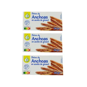 PRODUCTO ECONÓMICO ALCAMPO Filetes de anchoa en aceite de girasol PRODUCTO ECONÓMICO ALCAMPO 3 uds. x 43 g.