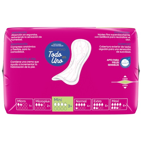INDASEC Discreet Compresas incontinencia mini para pérdidas de orina leves a moderadas 20 uds.