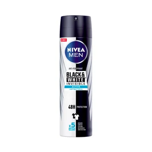 NIVEA Men black & white invisible acive Desodorante en spray para hombre, anti-manchas y antitranspirante hasta 48 horas 200 ml.