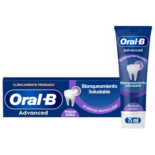 ORAL-B Advanced blanqueamiento saludable Pasta de dientes blanqueante, frescor ártico 75 ml.