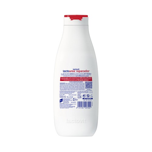 LACTOVIT Lactourea Gel de baño o ducha reparador, para pieles secas y extra secas 550 ml.