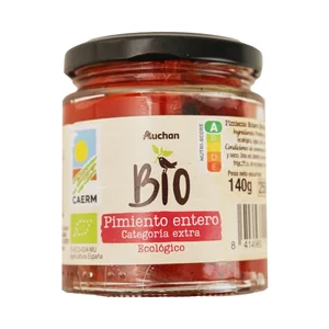 PRODUCTO ALCAMPO Bio Pimiento entero extra ecológico bote 140 g.