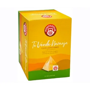 POMPADOUR Té verde de naranja con jengibre piramidal 15 uds. 30 g.