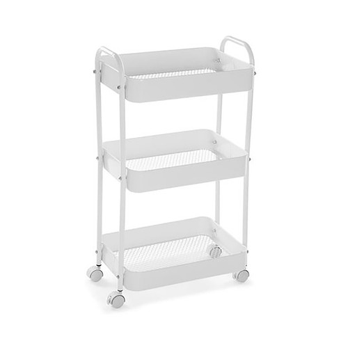 Carro de 3 baldas, color blanco, VERSA HOME.