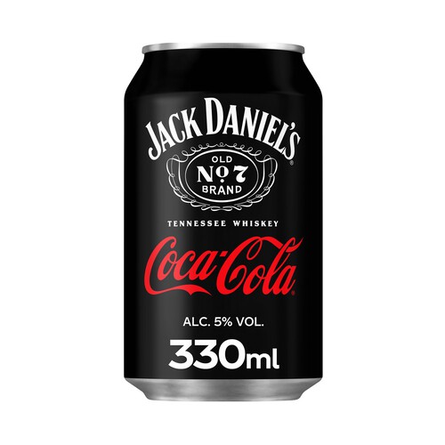 JACK DANIEL'S Combinado de Tennessee whiskey ond Nº7 brand, con Coca Cola lata de 33 cl.
