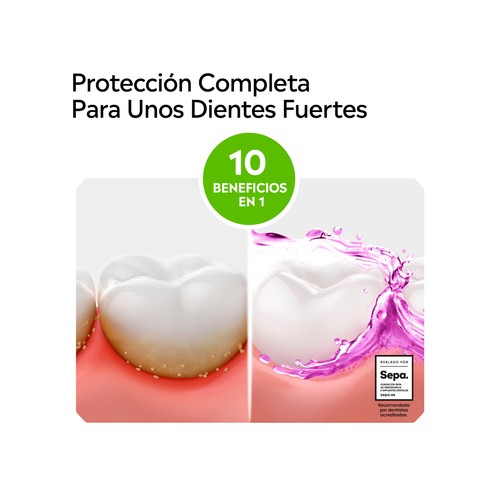 LISTERINE Cuidado total Enjuague bucal de uso diario con sabor a menta 500 ml.
