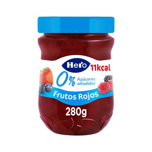 HERO Mermelada de frutos rojos 0% azúcares añadidos bote 280 g.