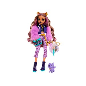 Imagen de MONSTER HIGH Clawdeen Wolf Muñeca articulada con mascota y accesorios de moda, 25cm juguete +4 años