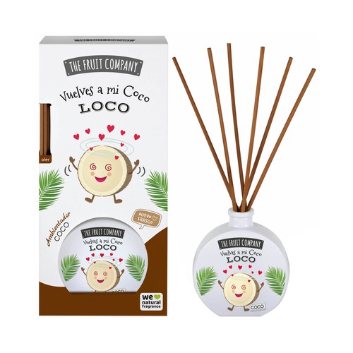 THE FRUIT COMPANY Ambientador de varillas (Mikado) con aroma a coco.