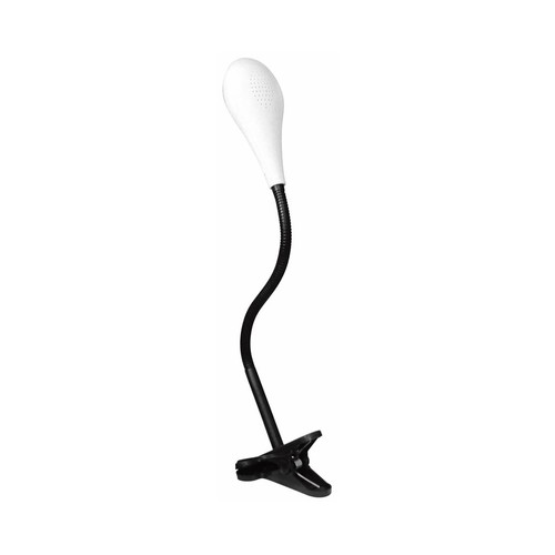 Flexo regulable de altura con interruptor en cable y pinza de sujeción, medida de 55 X 7.5 cm y LED incorporado, longitud de cable de 15 m, LUMSEVI.