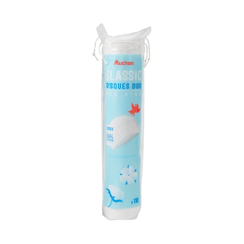 PRODUCTO ALCAMPO Duo classic Discos desmaquilladores dúo de algodón 100% 110 uds.