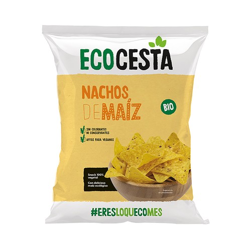 Nachos de maíz naturales ecológicos ECOCESTA 125 g.