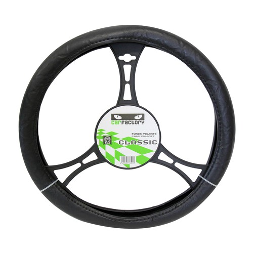 Cubre volante universal de color negro CAR FACTORY Classic.