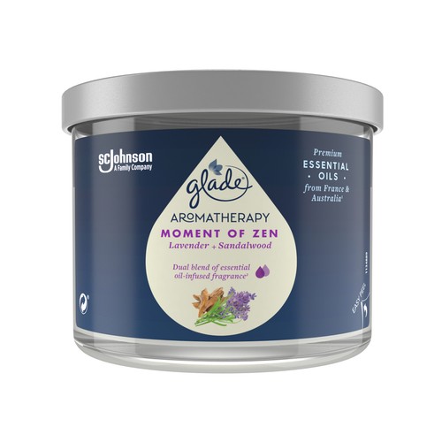 GLADE Vela ambientador Moment of Zen (lavanda + sándalo) GLADE AROMATHERAPY 260 g.
