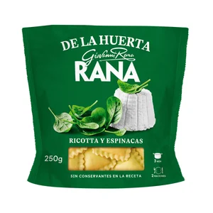 RANA Ravioli de pasta fresca al huevo, rellenos de queso ricotta y espinacas 250 g.