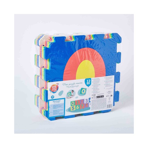 Puzzle infantil de suelo con 10 piezas de foam, ONE TWO FUN ALCAMPO.