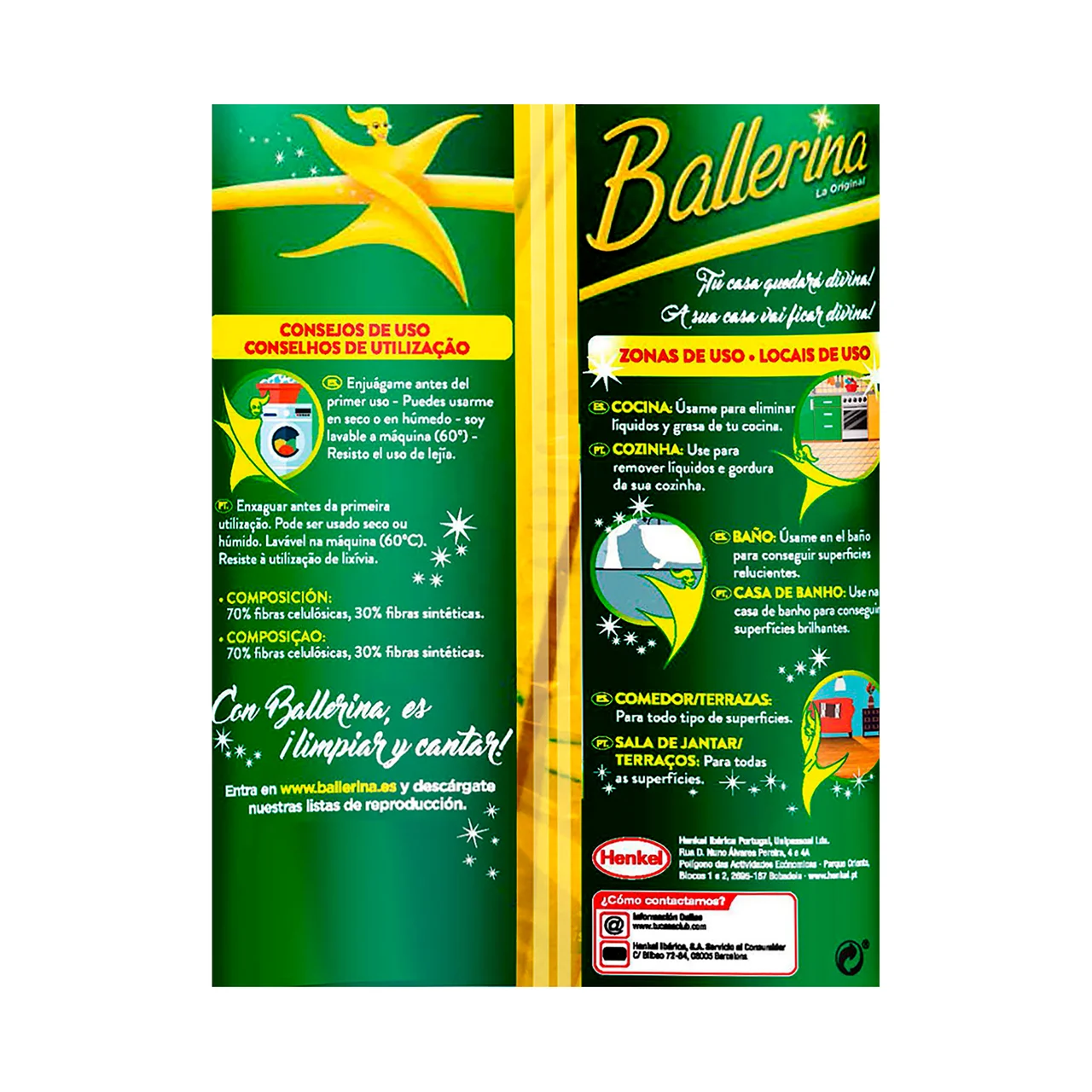 BALLERINA Fregona amarilla sintética BALLERINA 1 ud.