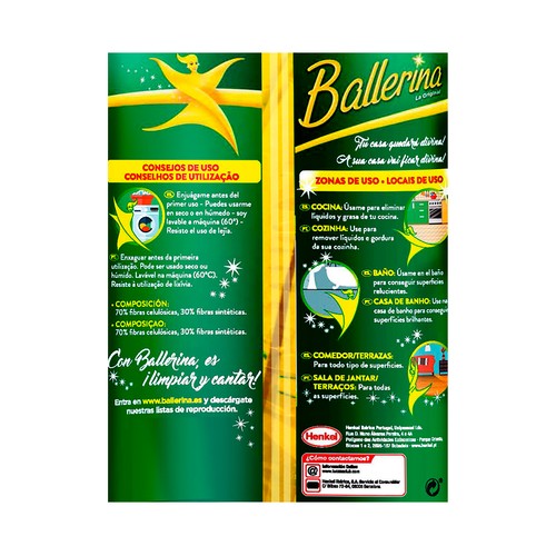BALLERINA Fregona amarilla sintética BALLERINA 1 ud.
