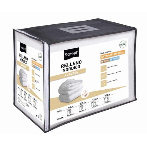 Relleno nórdico antiácaros cama 150cm, 400g/m², Alcampo