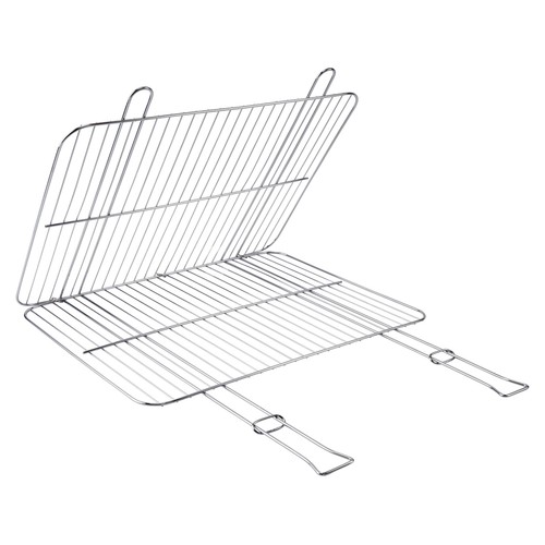 Parrilla rectangular doble de acero cromado, 51x38cm. GARDEN STAR ALCAMPO.