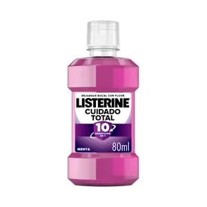 LISTERINE Cuidado total Enjuague bucal diario con acohol, sabor a menta 80 ml.
