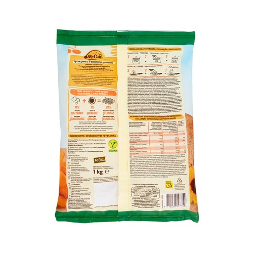 McCAIN Patatas prefritas ultracongeladas, con corte rústico McCAIN Steakhouse 1 kg.