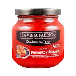 Salsa dulce chutney de Pimiento rojo y Jalapeño - Tarro 290g.