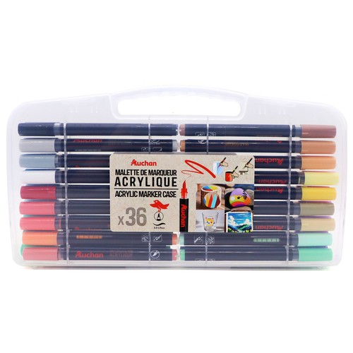 Estuche 36 rotuladores acrílicos. ALCAMPO