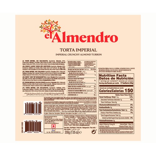 EL ALMENDRO Torta imperial sin azúcar 200 g.