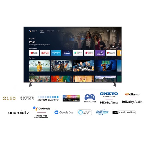 Televisión 139,7cm (55") QLED TCL 55C725 4K, HDR PRO, SMART TV, WIFI, TDT T2, USB reproductor, 3HDMI, 60HZ.