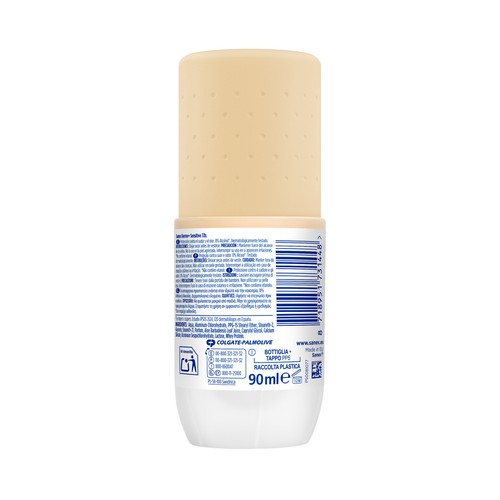 SANEX Dermo+ sensitive Desodorante roll on para mujer, antitranspirante hasta 72 horas 90 ml.