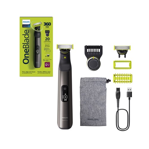Afeitadora PHILIPS OneBlade Pro 360 QP6552/15, 2 en 1, para cara y cuerpo..