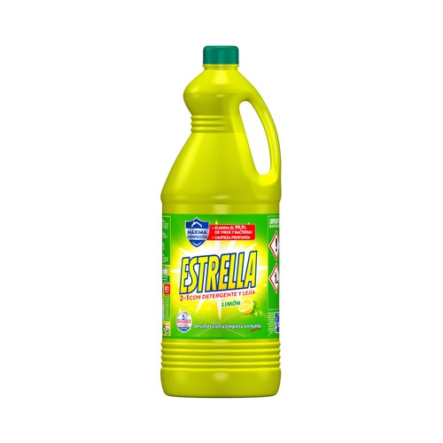 Lejía con detergente olor a limón ESTRELLA 2,8 l.
