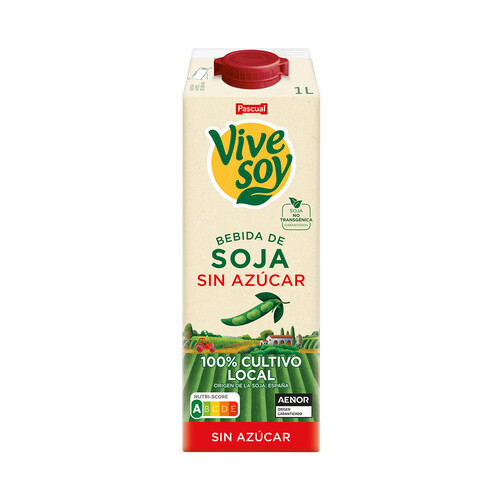 VIVESOY Bebida de soja sin azúcar, de cultivo 100% local  de Pascual 1 l.