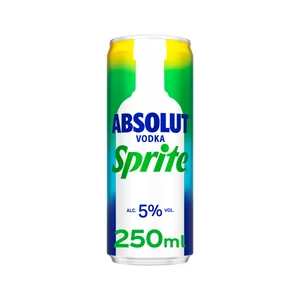 SPRITE Combinado de vodka blanco Absolut y refresco de lima (sprite) lata 250 ml.
