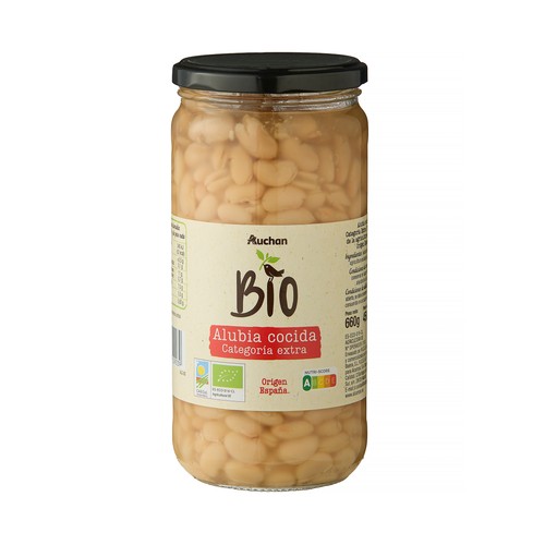 ALCAMPO ECOLÓGICO Alubias cocidas ecológicas de categoría extra 450 g.