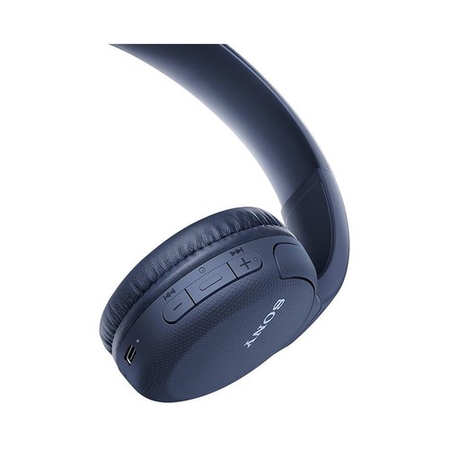 Auriculares bluetooth tipo diadema SONY WH-CH510, Bluetooth, control de volumen, conector USB Tipo C, color azul.
