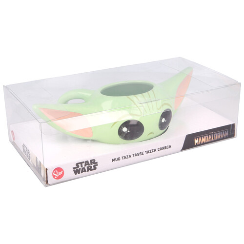 Taza de cerámica 3D Baby Yoda en caja de regalo, 0,37 litros, STAR WARS.