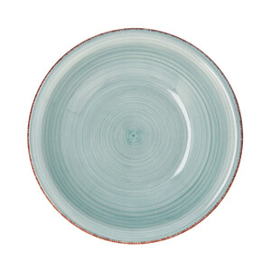 Imagen de Plato hondo de loza de 21,5cm. diseño en color verde agua con espirales, Peoni Vita, QUID.