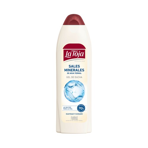 LA TOJA Gel de baño o ducha con sales minerales para piel suave y cuidada 600 ml.