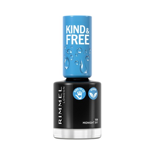RIMMELKind & free tono 159 Midnight sky Laca de uñas a base de plantas,8 ml.